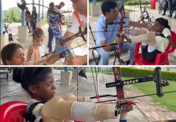 Payal Nag, Indian para-archer with no arms and legs, trains under Sheetal Devi's coach; watch video