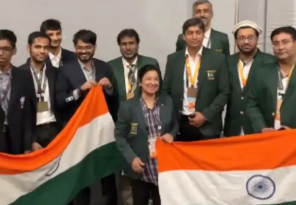 Chess Olympiad 2024: Watch Pakistani chess team holding Indian flag in post tournament celebration