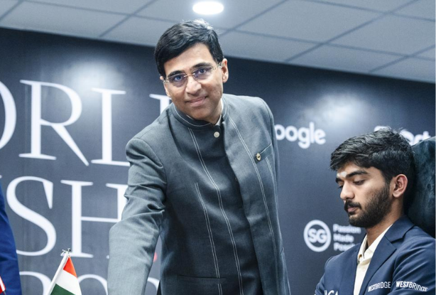 From prodigy to champion, Anand celebrates Gukesh's record-breaking victory